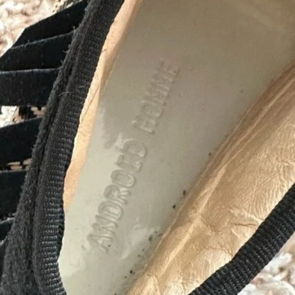 Mens Sz 10 Lace Up Fringed Black & Tan Athletic Shoes ANDROID HOMME MACH 2 - Picture 8 of 11